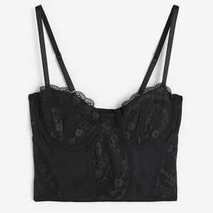 XL H&M LACE DETAIL MESH BUSTIER BRALETTE NWT